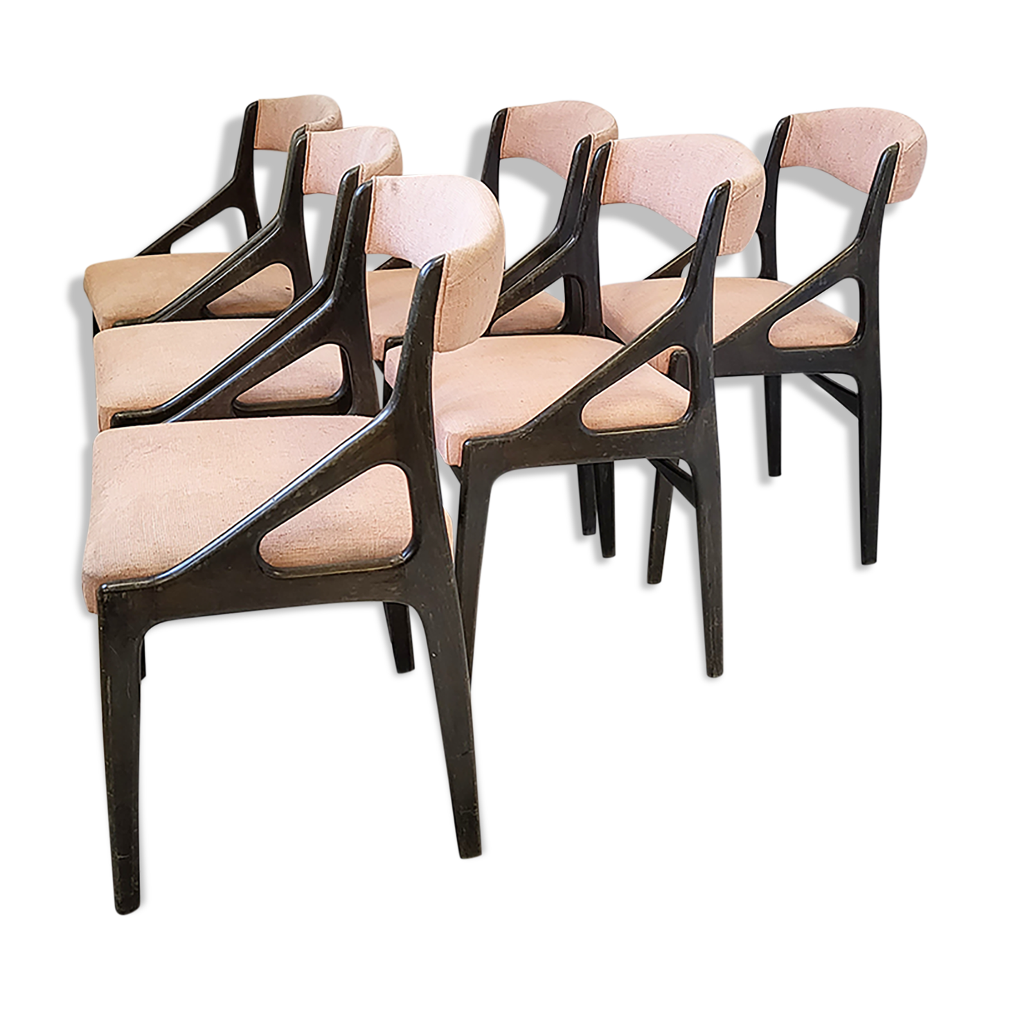 Suite de 6 chaises scandinaves 1960