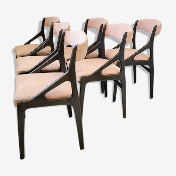 Suite of 6 Scandinavian chairs 1960