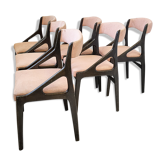Suite de 6 chaises scandinaves 1960