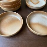 Serving dessert plates Grès France vintage 80s