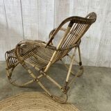 Pair of vintage rattan armchairs