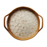 Nacre and rattan tray