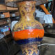 Ceramic floor lamp 1950 vintage