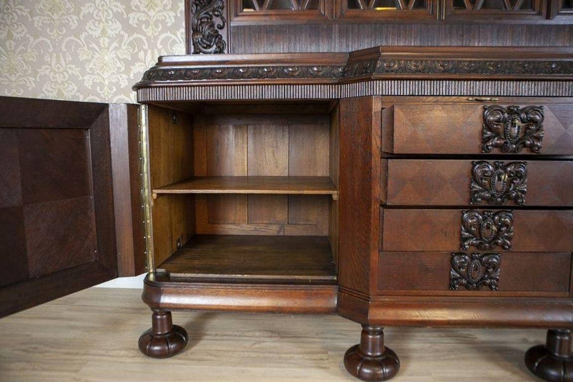 Interwar Oak Sideboard in Dark Brown, 1930s