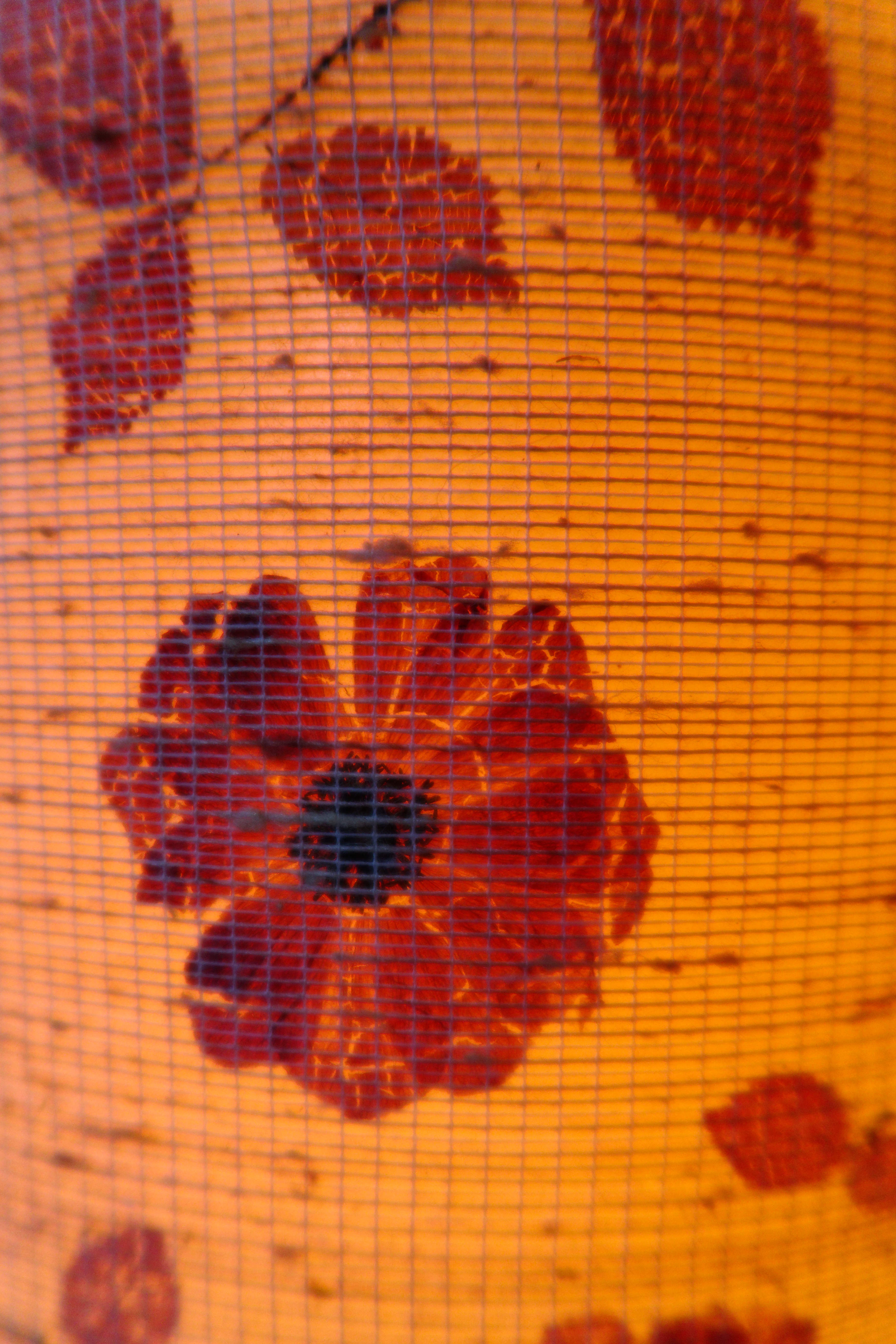 Table lamp vintage lampshade woven flowers