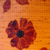 Lampe à poser vintage abat jour tissé  fleurs