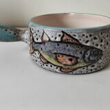 Italian ceramic dish with marine relief decoration from San Marino, 1960s-70s