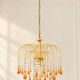 Vintage chandelier with amber pendants, Murano style.
