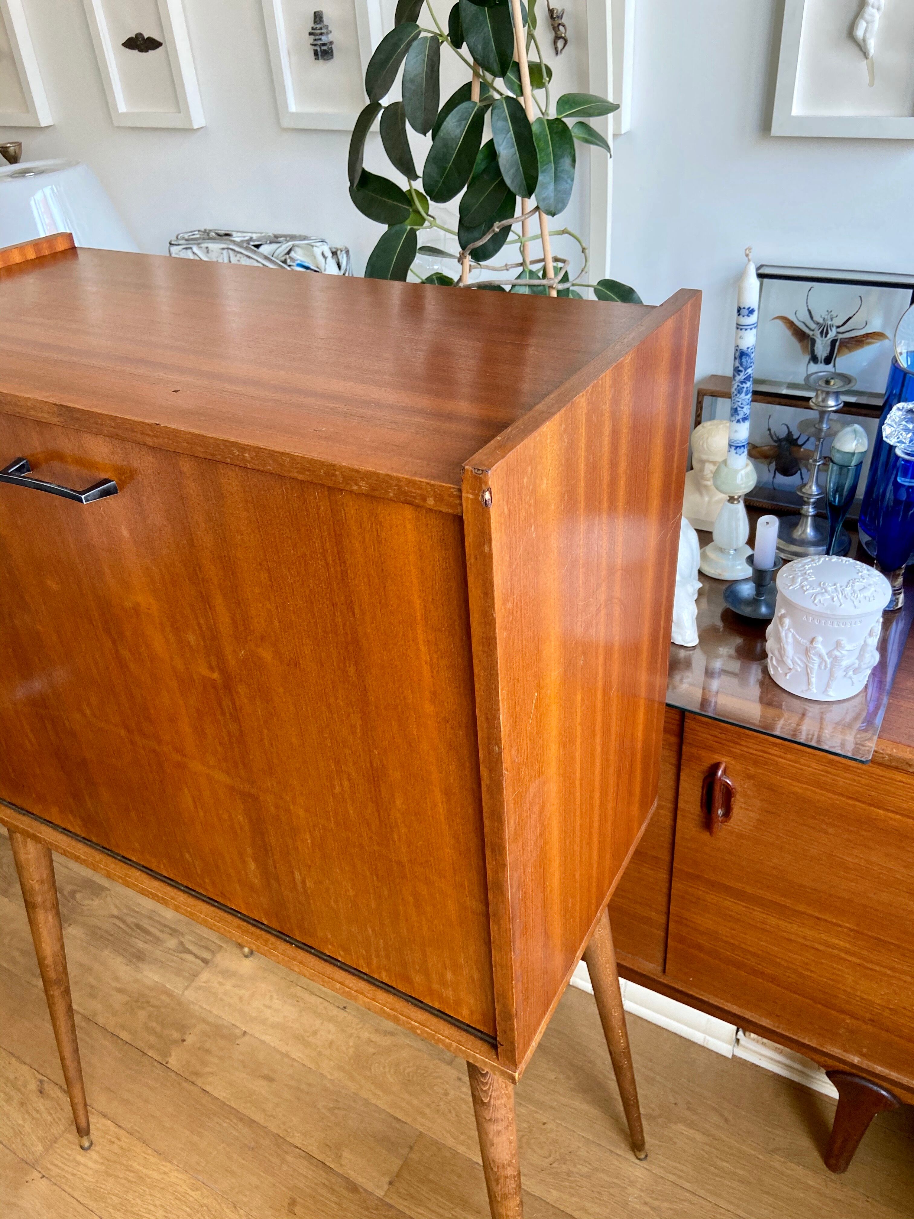Scandinavian writing basket in wood 1960