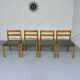 Set of 4 beech chairs designed by Niels Otto Møller, solid vintage beech