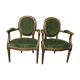 Pair of armchairs Louis XVI green convertibles