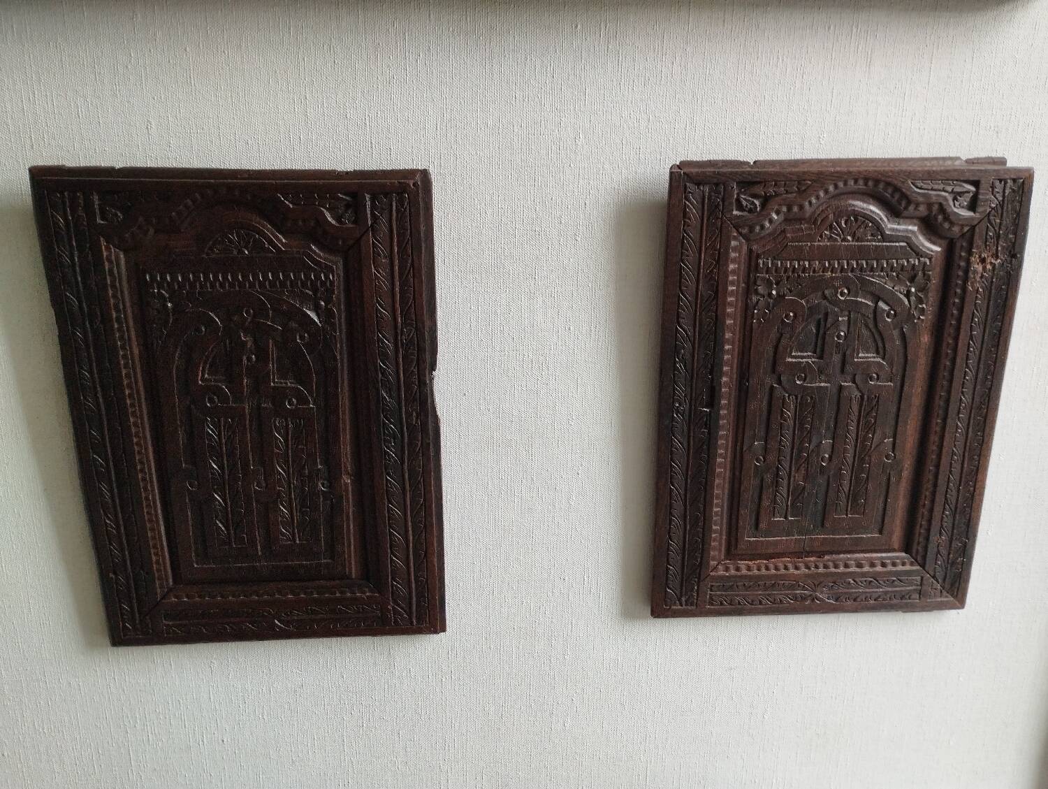 Carved wooden panels