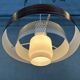Vintage pendant lamp – metal and opaline