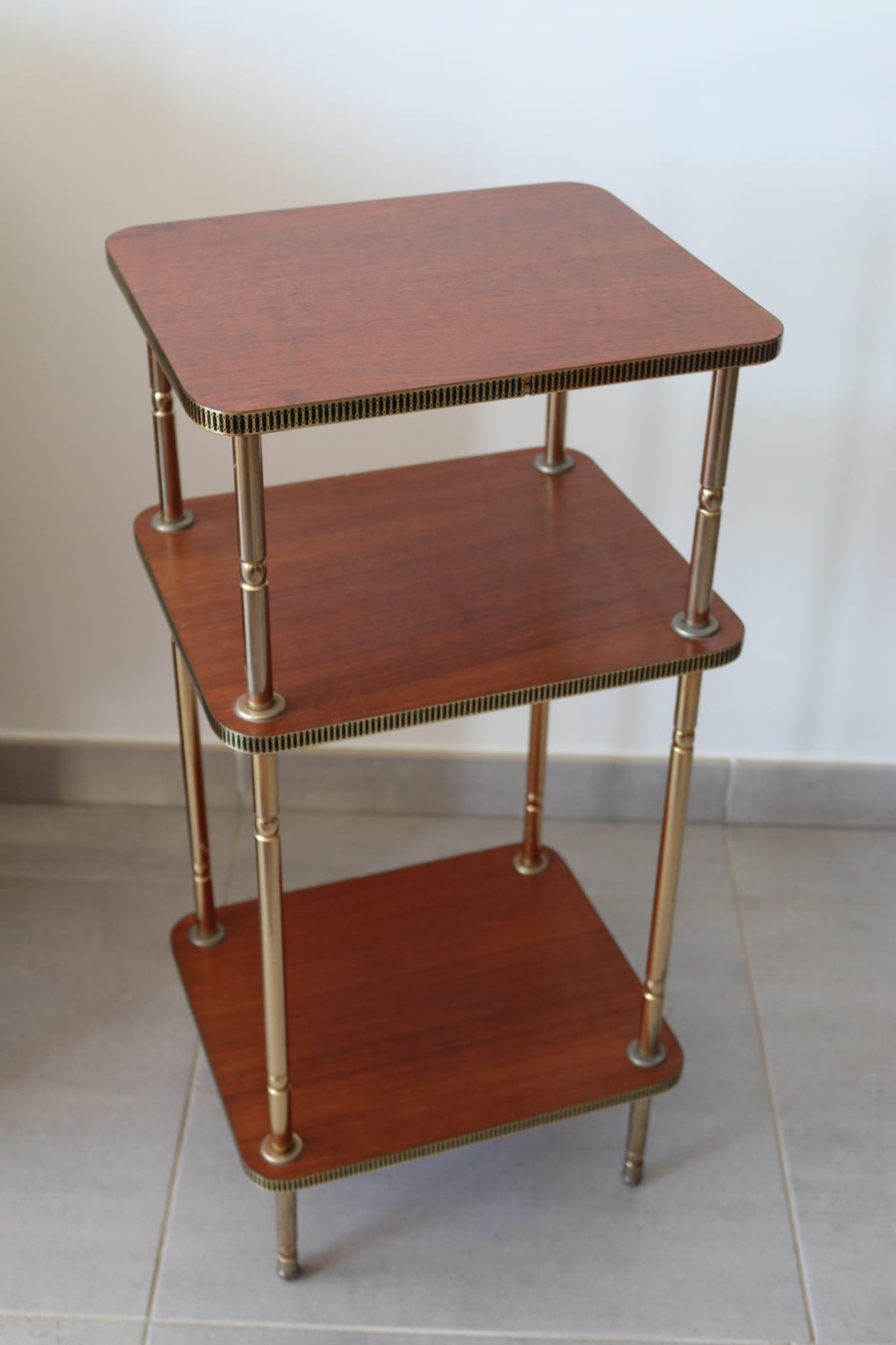 60s teak and brass table