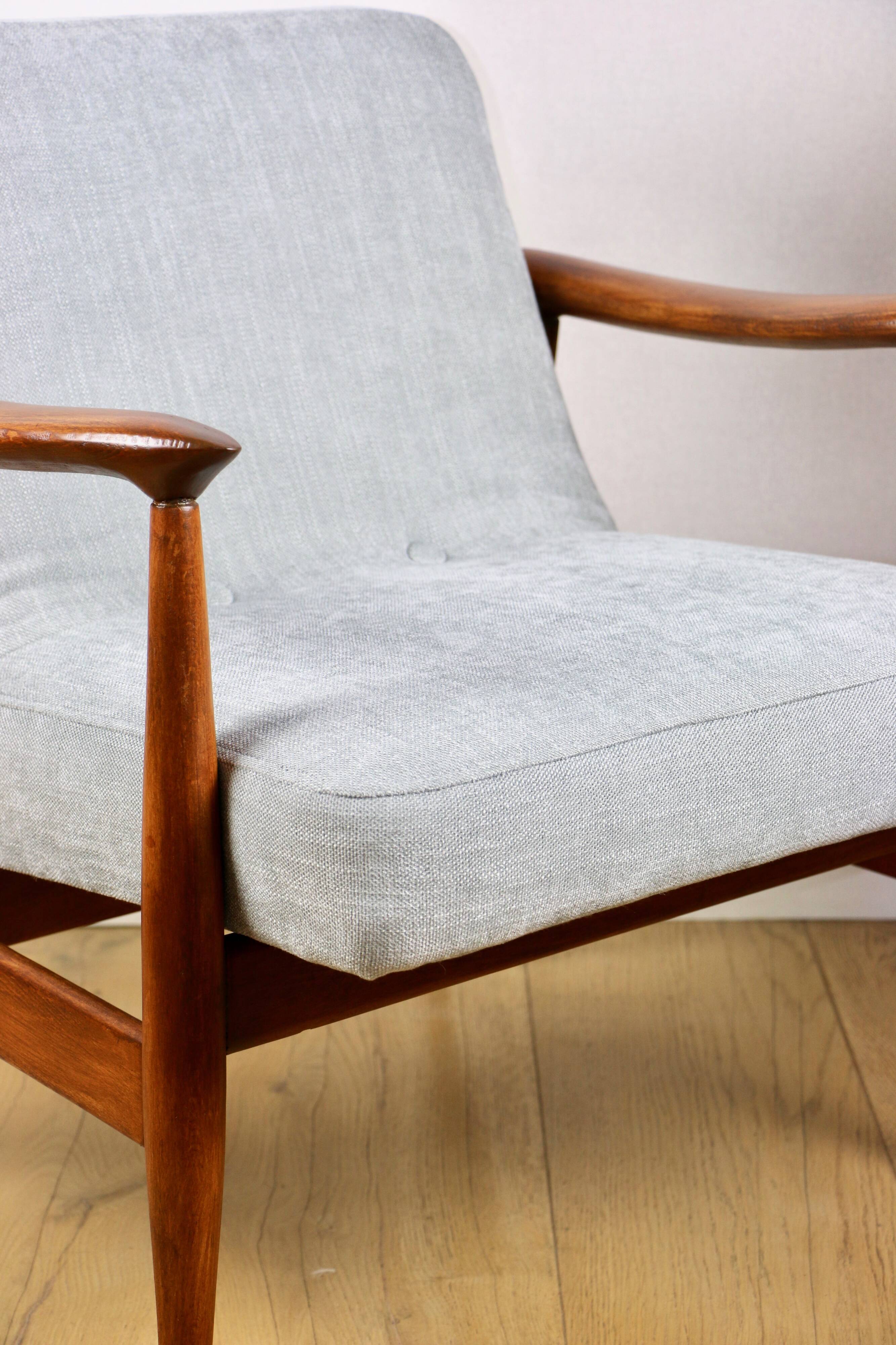 Light Blue GFM63 Lounge Chair by J. Kedziorek, 1970s
