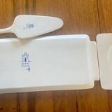 Cake service Gien: peony model; 1 platter, 12 plates and a server.