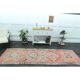 1970s Vintage Turkish Handmade Wool & Cotton Pink Runner Rug 94x306