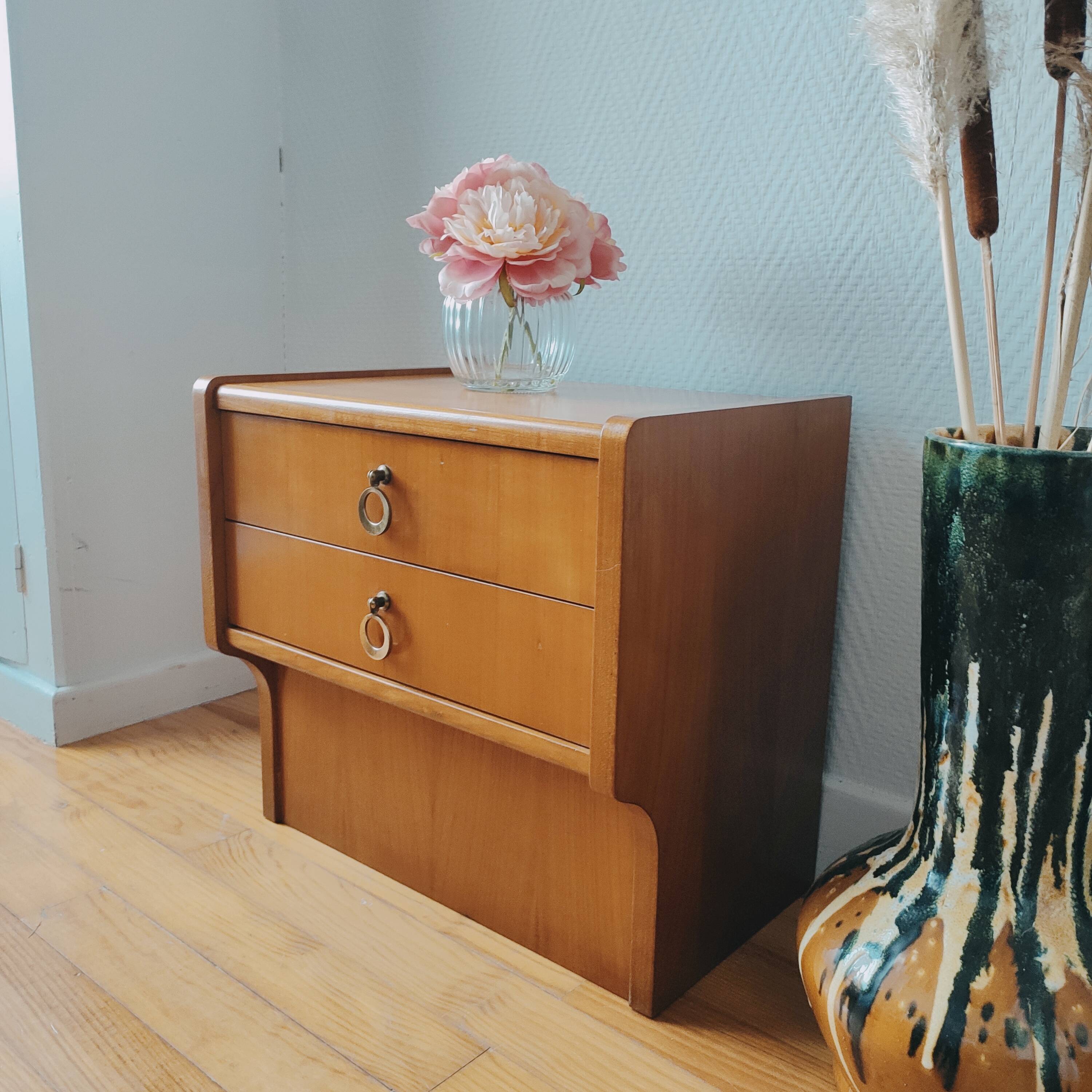 Pair of vintage Scandinavian bedside tables 1970