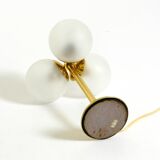 1960s Space Age brass table lamp by Kaiser Leuchten  with 3 glass globes