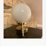 Opaline brass table lamp