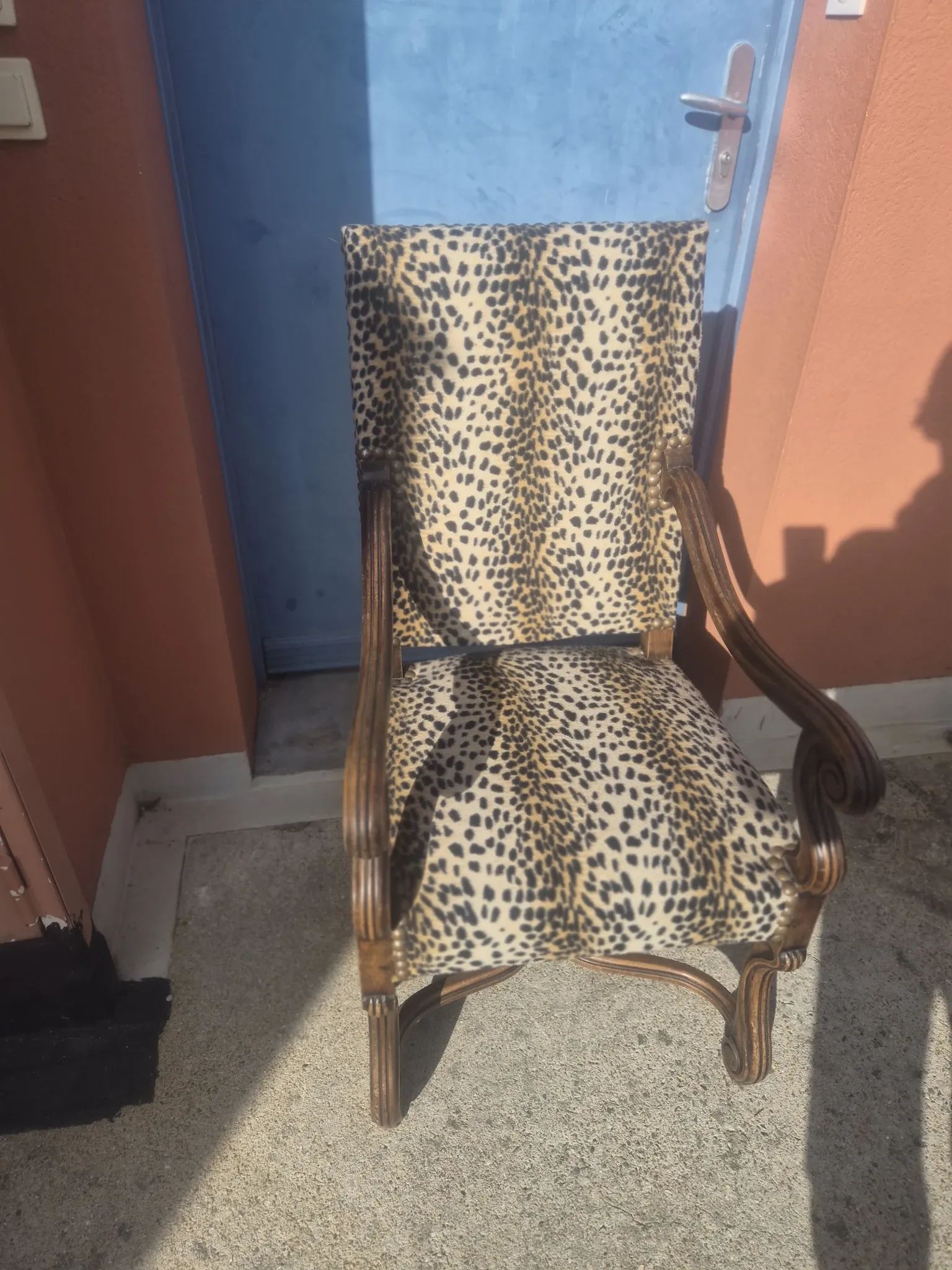 Vintage leopard armchair