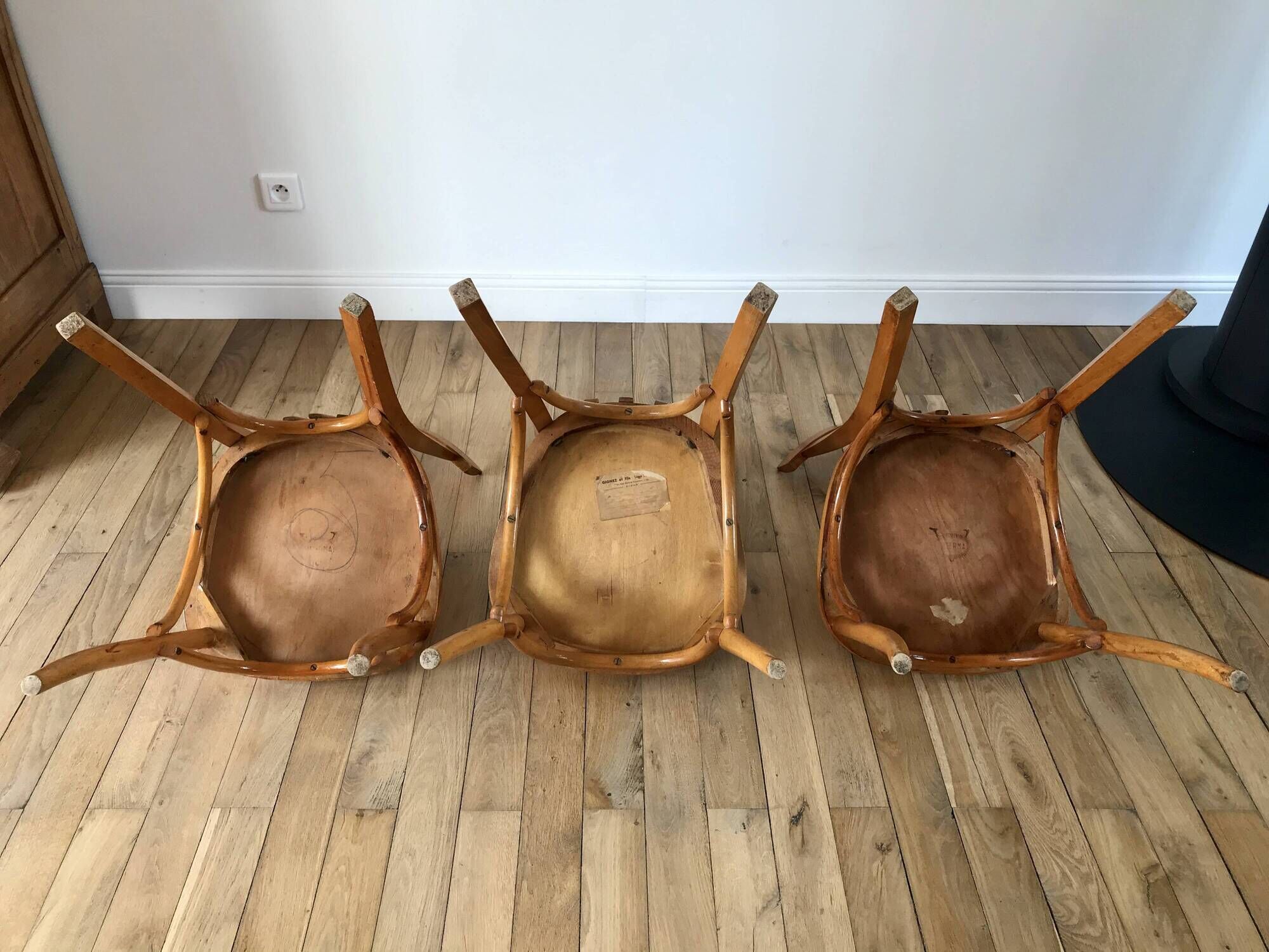 Set of 3 Luterma bistro chairs 50s