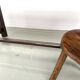Solid pine work table, grooved top, satin brown finish, year
