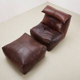 Early Bambole Lounge Chair + Ottoman by Mario Bellini for C&B Italia 1972