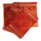 Set of 6 small table napkins in red brocade.