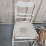 4 patinated white bistro chairs