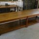 Large solid oak draper's table, 1950s