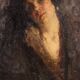 19th century Italian Impressionist female portrait painting