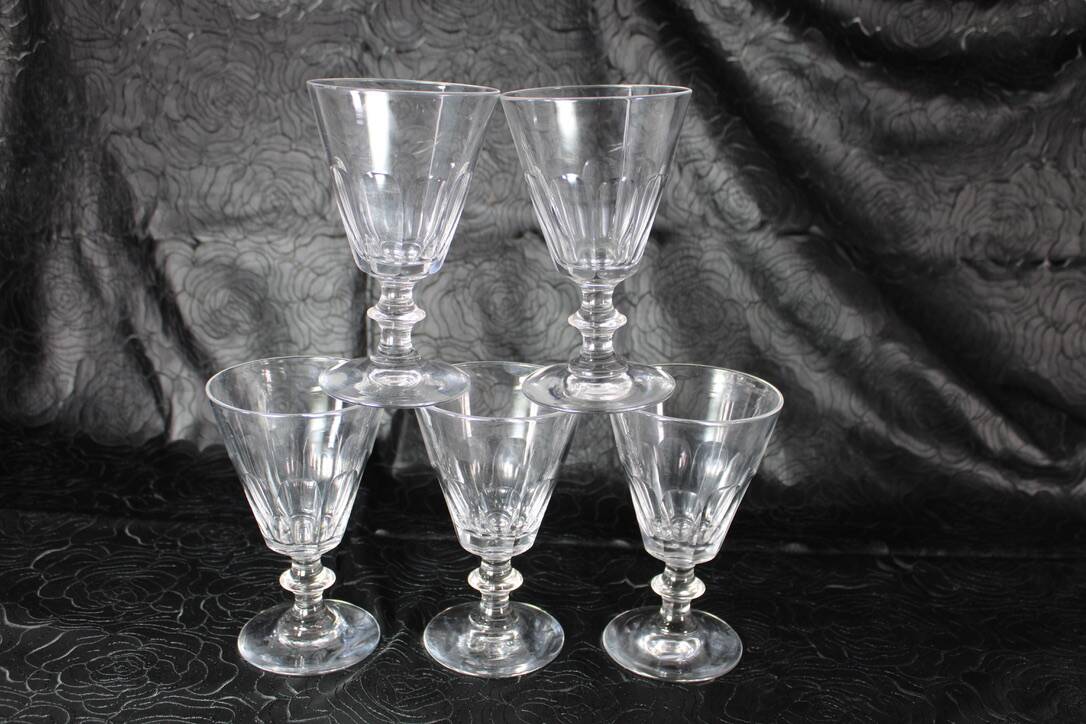 Baccarat / St Louis Caton crystal glasses early 20th France