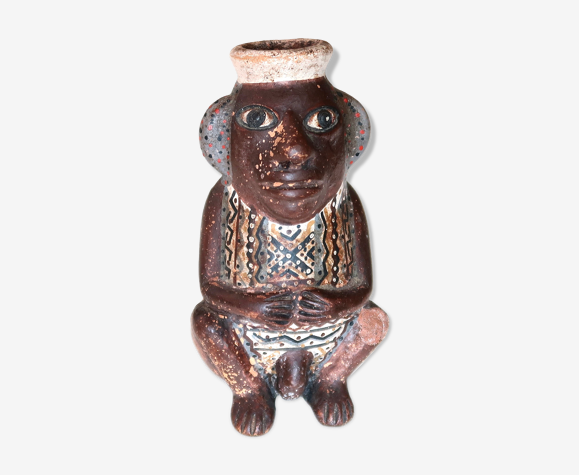 Vase Péruvien anthropomorphe en terre cuite