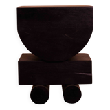 Table d'appoint/chevet totem en chene noir brule