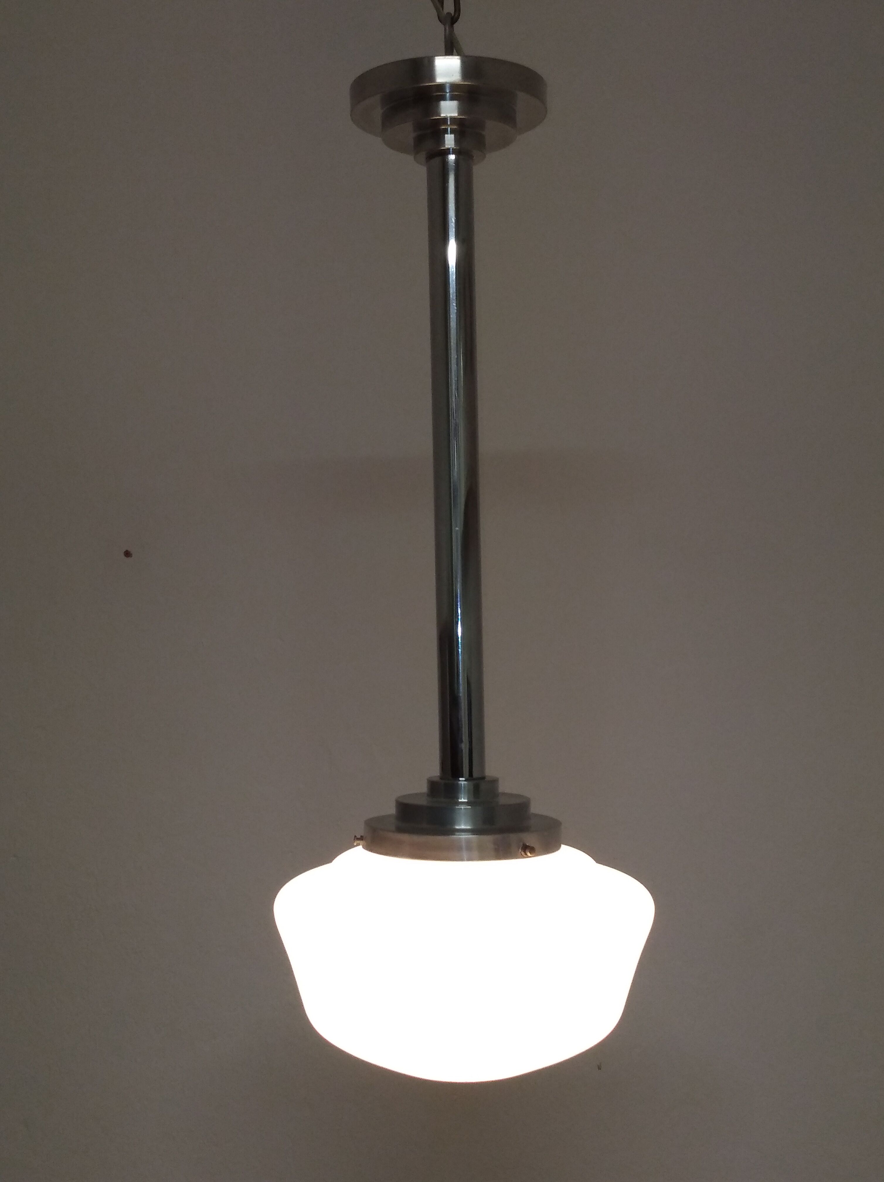 Opaline Art Deco hanging lamp