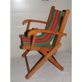 Child folding armchair in vintage wood