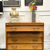Vintage chest of drawers with compass feet