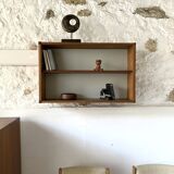 Vintage teak wall bookcase