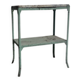 Industrial metal side table with two levels