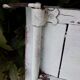 Small solid antique wooden shutter, 104cm high x 54cm wide