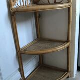 Rattan corner shelf