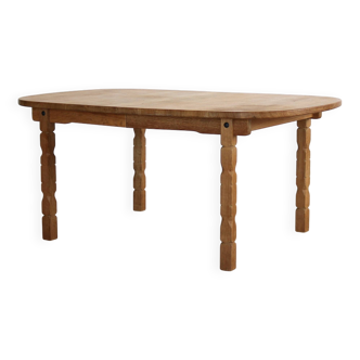 brutalist dining table | vintage table | oak | extendable