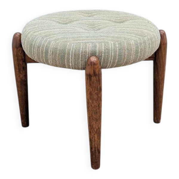 Tabouret - pouf vintage en teck années 60