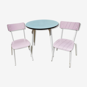 Ensemble table & 2 chaises "les gambettes" mobilier design
