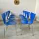 Lot 8 blue chairs series 7 design Arne Jacobsen for Fritz Hansen Denmark vintage