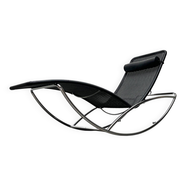 Chaise longue vintage modèle S 828 en acier tubulaire par Torben Skov pour Thonet, années 1980