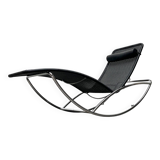 Vintage chaise longue model S 828 in tubular steel by Torben Skov for Thonet, 1980s.