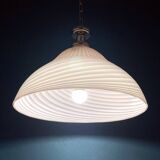 Large swirling Italian pendant lamp in pink Murano glass, 1970s.