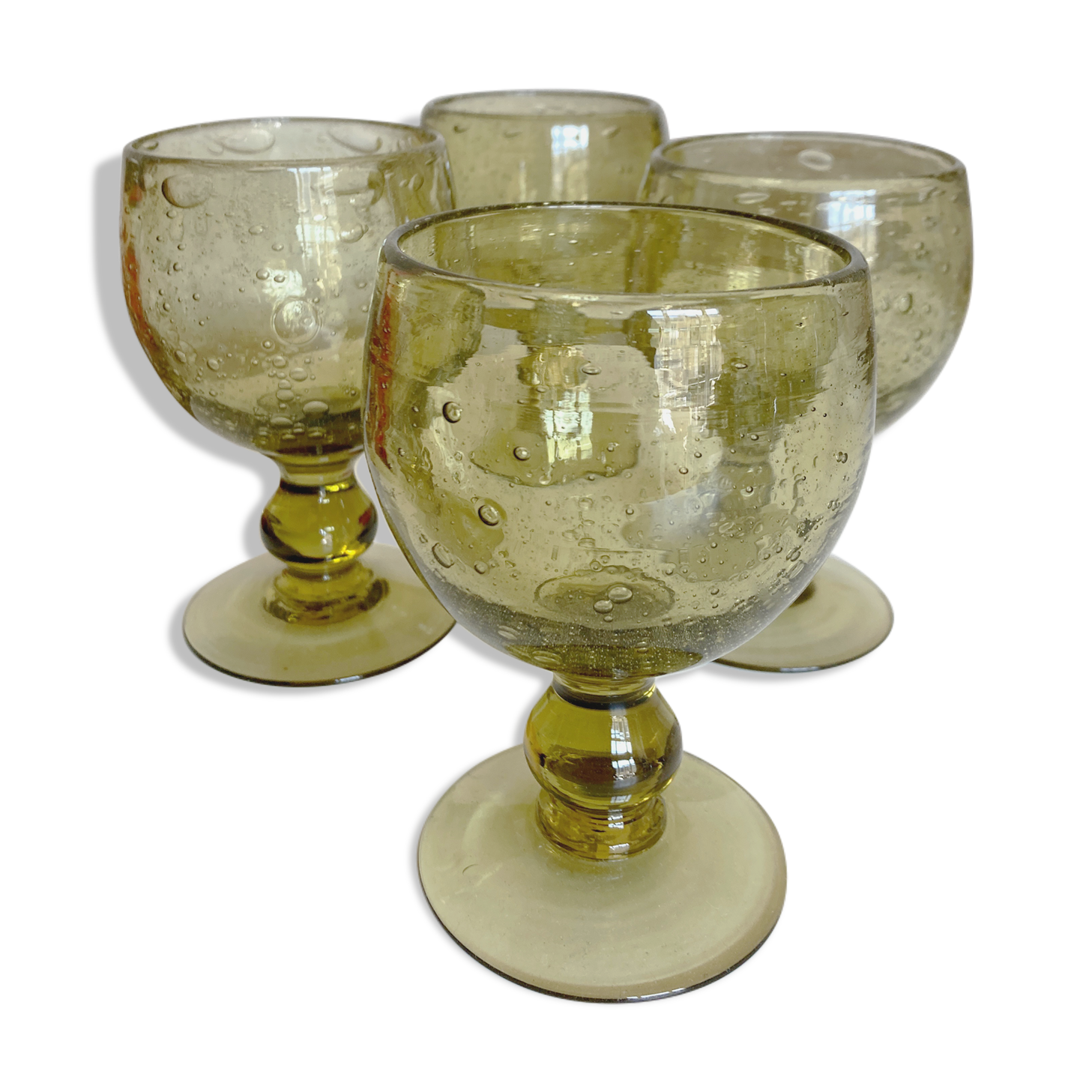 Set of 4 glasses of khaki green Biot